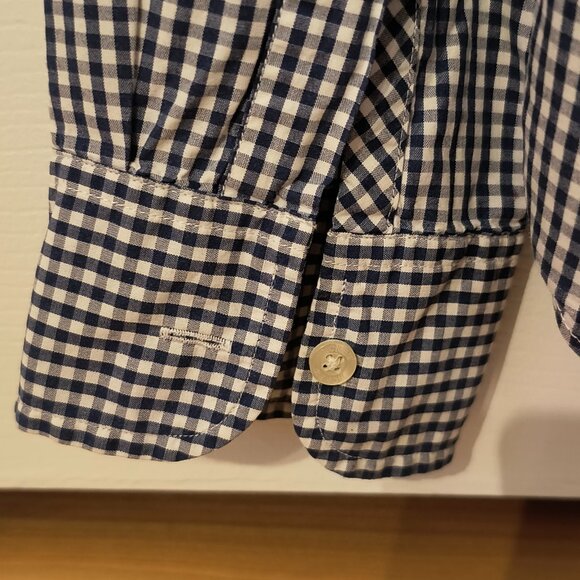 J.Crew Slim Fit Navy & White Gingham Shirt size M - Picture 3 of 6